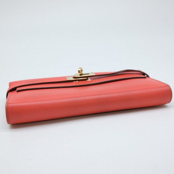 HERMES Kelly Wallet Long Epsom Leather Rose Jaipur Pink - Picture 7 of 10